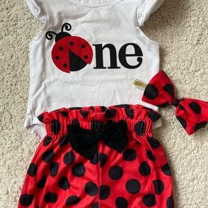 Ladybug 1st birthday outfit